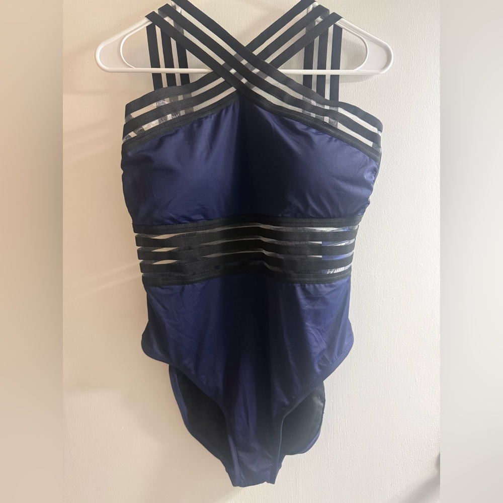 Elegant Navy and Black Women's Swimsuit